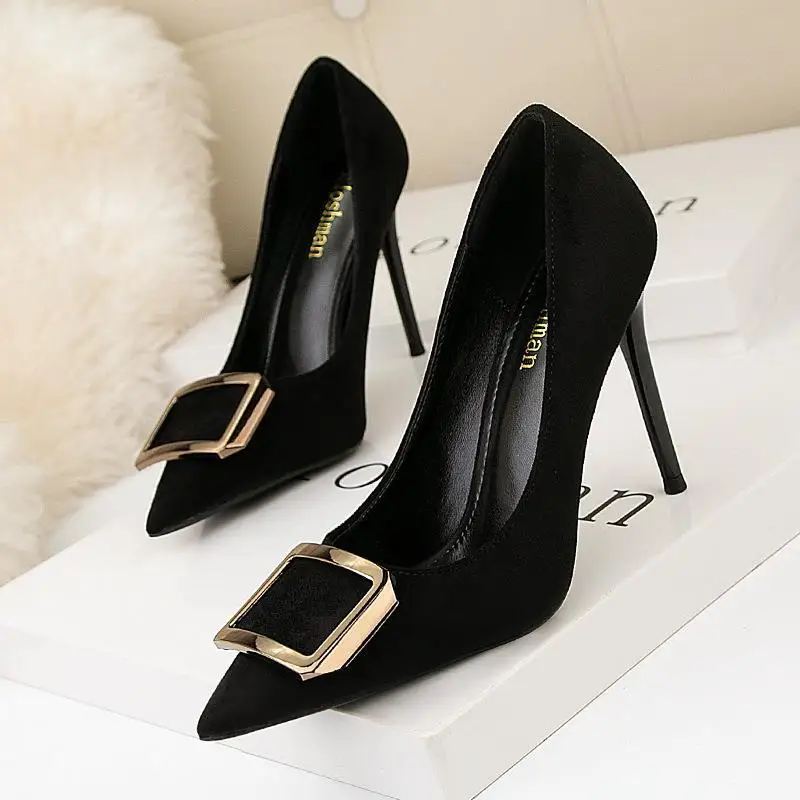 Classic Pumps for Women Shoes Sexy High Heels Stiletto Suede Pump Metal Square Buckle Female Shoes 2022 New Zapatos De Mujer
Classic Pumps for Women Shoes Sexy High Heels Stiletto Suede Pump Metal Square Buckle Female Shoes 2022 New Zapatos De Mujer