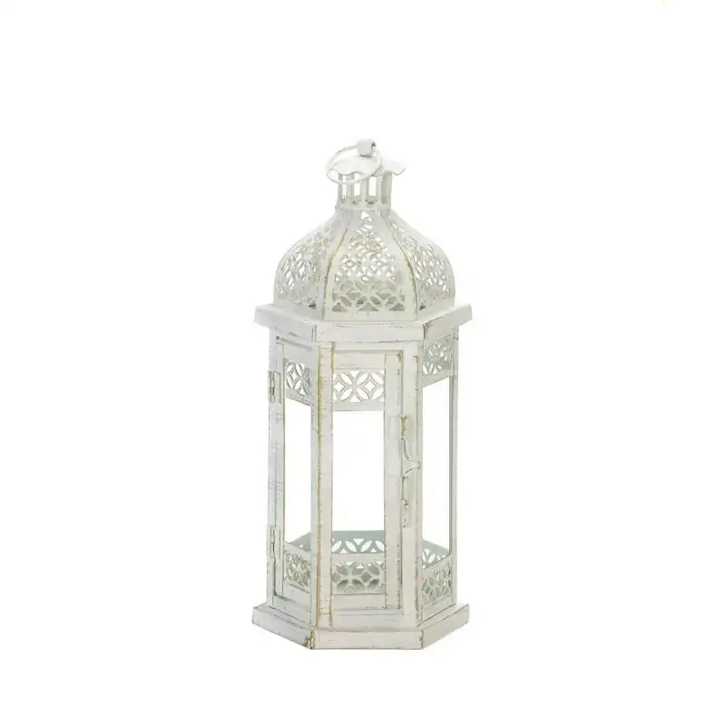 White and Brown Distressed Finish Antique Floral Candle Lantern with Hanging Loop
White and Brown Distressed Finish Antique Floral Candle Lantern with Hanging Loop