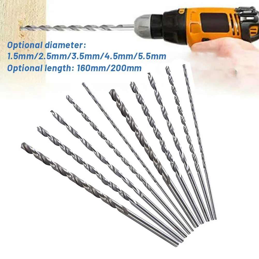HSS Drill Bits Set 1.5-5.5mm Diameter 160-200mm Length Straight Shank Twist Drill Bits For Wood And Aluminum Plastic Cutting
HSS Drill Bits Set 1.5-5.5mm Diameter 160-200mm Length Straight Shank Twist Drill Bits For Wood And Aluminum Plastic Cutting