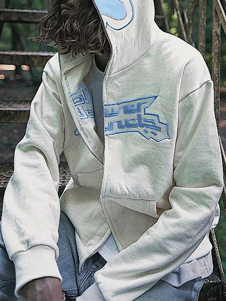 American trend Unisex Loose Fit Spiderweb Graphic Y2k Oversized Unisex Women Men's Flower Instinct Embroidery Zip Up Hoodie
American trend Unisex Loose Fit Spiderweb Graphic Y2k Oversized Unisex Women Men's Flower Instinct Embroidery Zip Up Hoodie