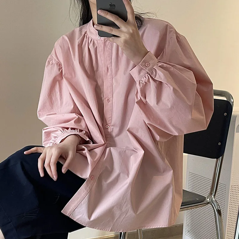 Autumn Loose Blouses For Women Korean Fashion Stand Collar Lantern Long Sleeve Solid Femme Shirts Tops Almighty
Autumn Loose Blouses For Women Korean Fashion Stand Collar Lantern Long Sleeve Solid Femme Shirts Tops Almighty