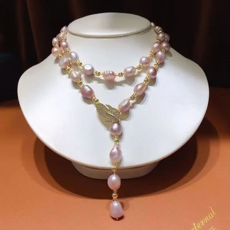 

Vintage Baroque Iregular Pearl Double Layers Pearl Necklace Long Necklace Choker Jewelery for Women
