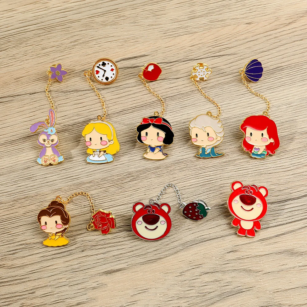 Kawaii Мультфильм Принцесса Серия брошь Disney Белоснежка металлический значок Ариэль