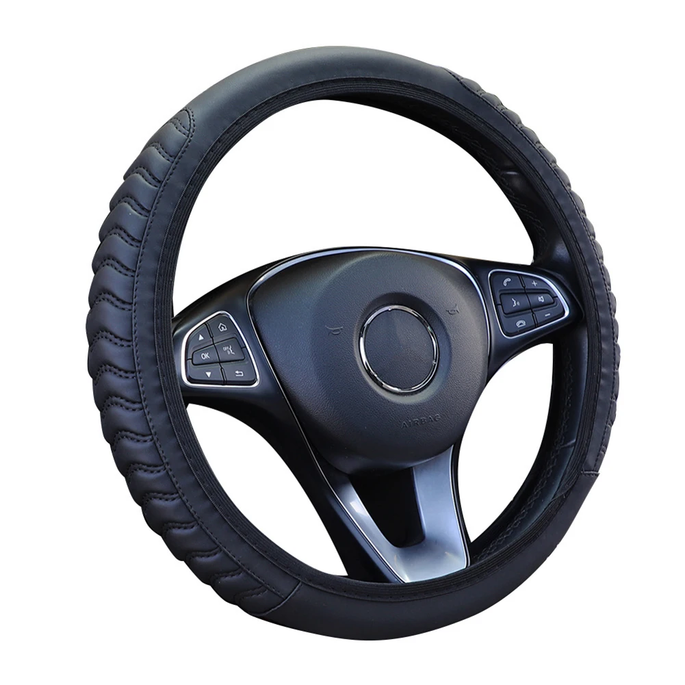 1pc Black 38CM Wave Car Elastic Steering Wheel Cover Wear-resistant Leather & Breathable & Non-Slip Universal Wheel Cover
1pc Black 38CM Wave Car Elastic Steering Wheel Cover Wear-resistant Leather & Breathable & Non-Slip Universal Wheel Cover