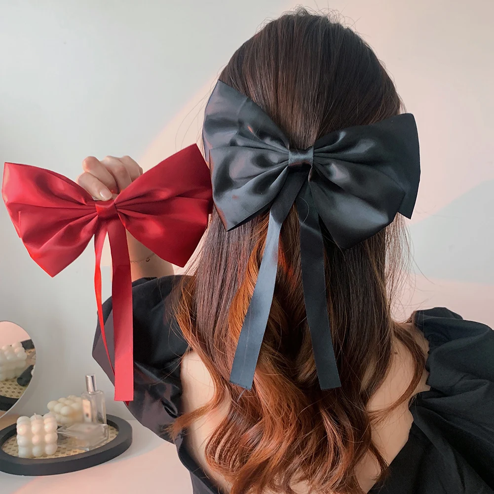 New Bow Ribbon Hairpin Headwear Simple Elegant Satin Spring Clip Fixed Hair Clip Retro Party Headdress Red Hair Accessories 2022
New Bow Ribbon Hairpin Headwear Simple Elegant Satin Spring Clip Fixed Hair Clip Retro Party Headdress Red Hair Accessories 2022