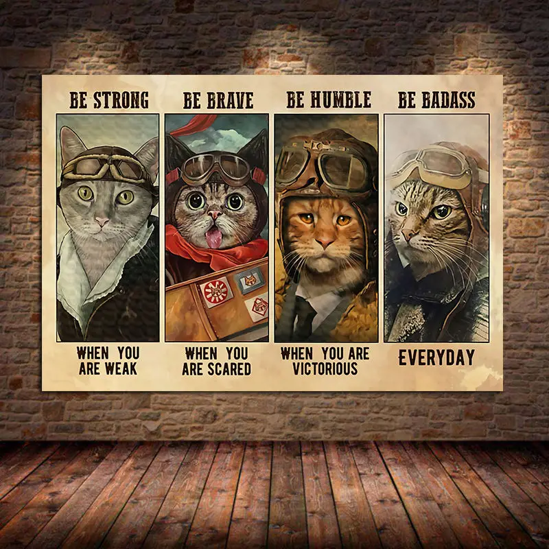 Cat Pilot Airman Flyer Skydiving US Air Force Poster and Prints Be Strong When You Are Weak Wall Art Canvas Painting Living Room
Cat Pilot Airman Flyer Skydiving US Air Force Poster and Prints Be Strong When You Are Weak Wall Art Canvas Painting Living Room