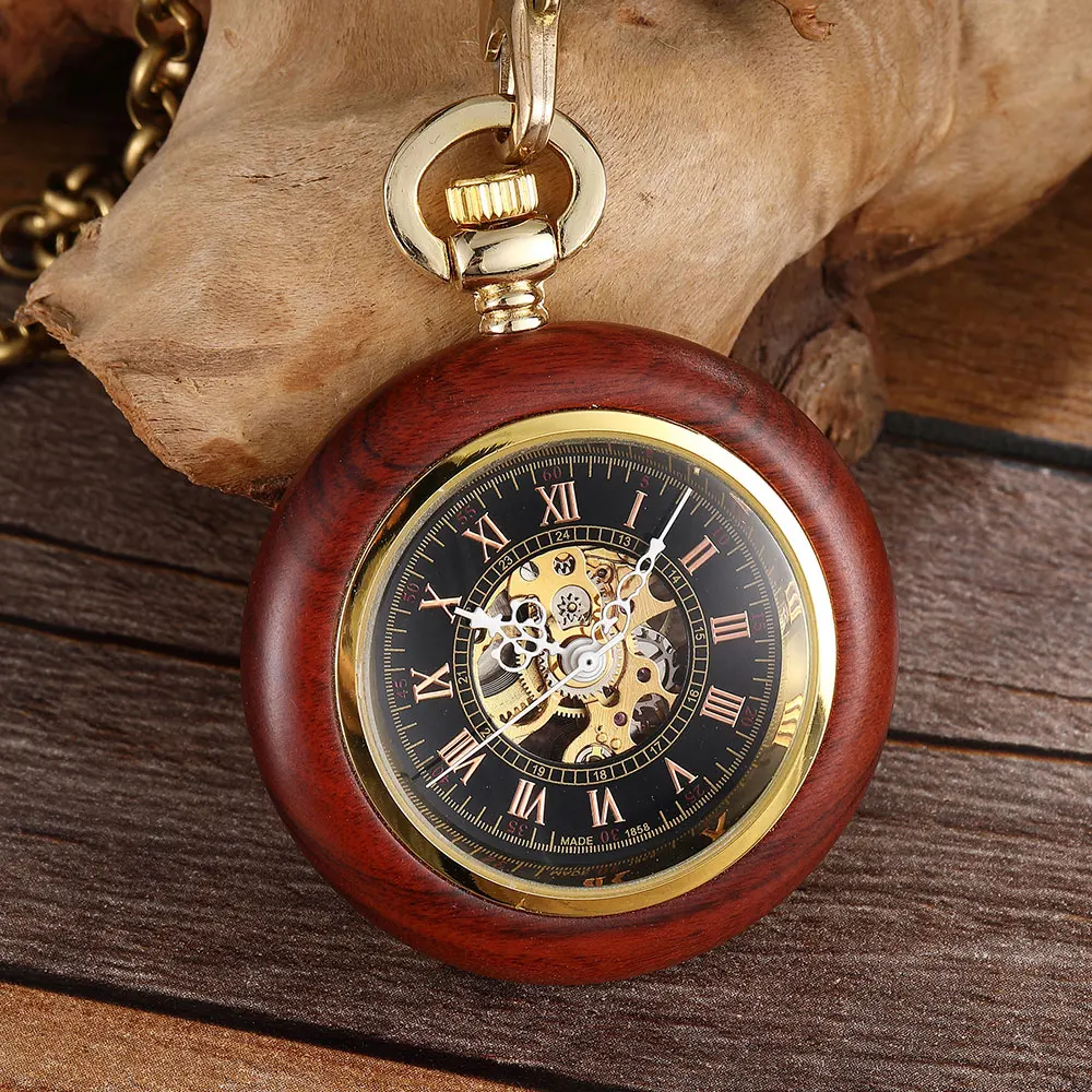 Wooden Case Mechanical Pocket Watch Hand Winding Steampunk Skeleton Fob Watches Chain Romans Necklace Pendant For Men Women
Wooden Case Mechanical Pocket Watch Hand Winding Steampunk Skeleton Fob Watches Chain Romans Necklace Pendant For Men Women