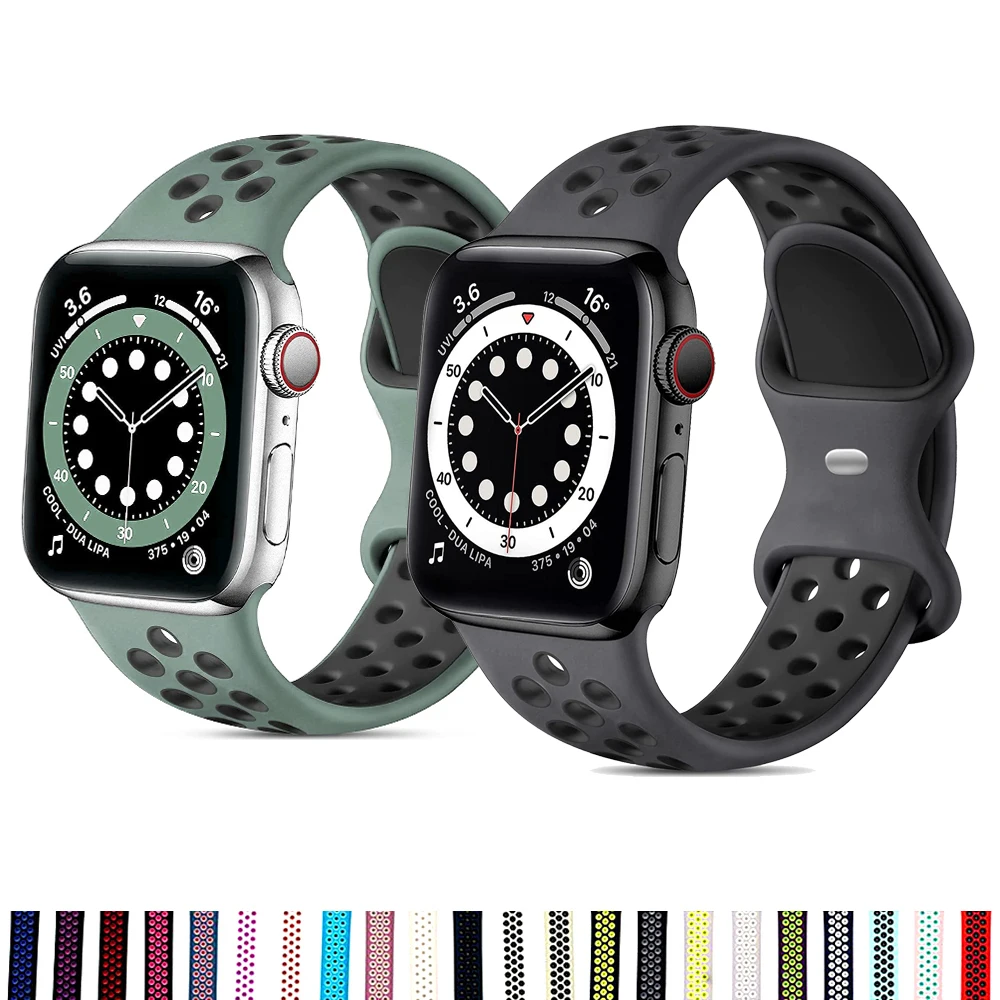 Ремешок силиконовый для Apple Watch band 44 мм 40 мм 45 мм 41 мм 44 мм, мягкий воздухопроницаемый браслет для наручных часов, iWatch 3 4 5 6 7 se band
Ремешок силиконовый для Apple Watch band 44 мм 40 мм 45 мм 41 мм 44 мм, мягкий воздухопроницаемый браслет для наручных часов, iWatch 3 4 5 6 7 se band