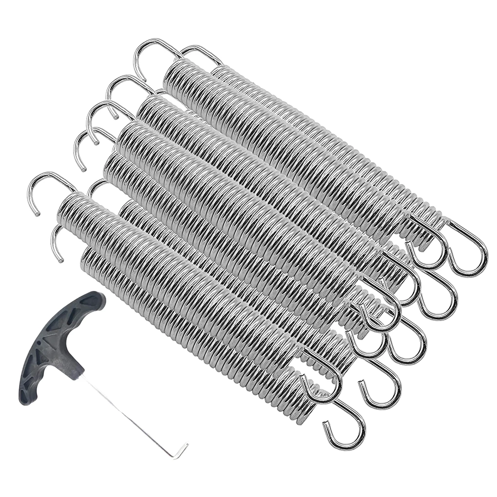 10 Pieces Trampoline Springs Bounce Tension Spring with T Hook Children Trampolines Part Repairing Accessories
10 Pieces Trampoline Springs Bounce Tension Spring with T Hook Children Trampolines Part Repairing Accessories