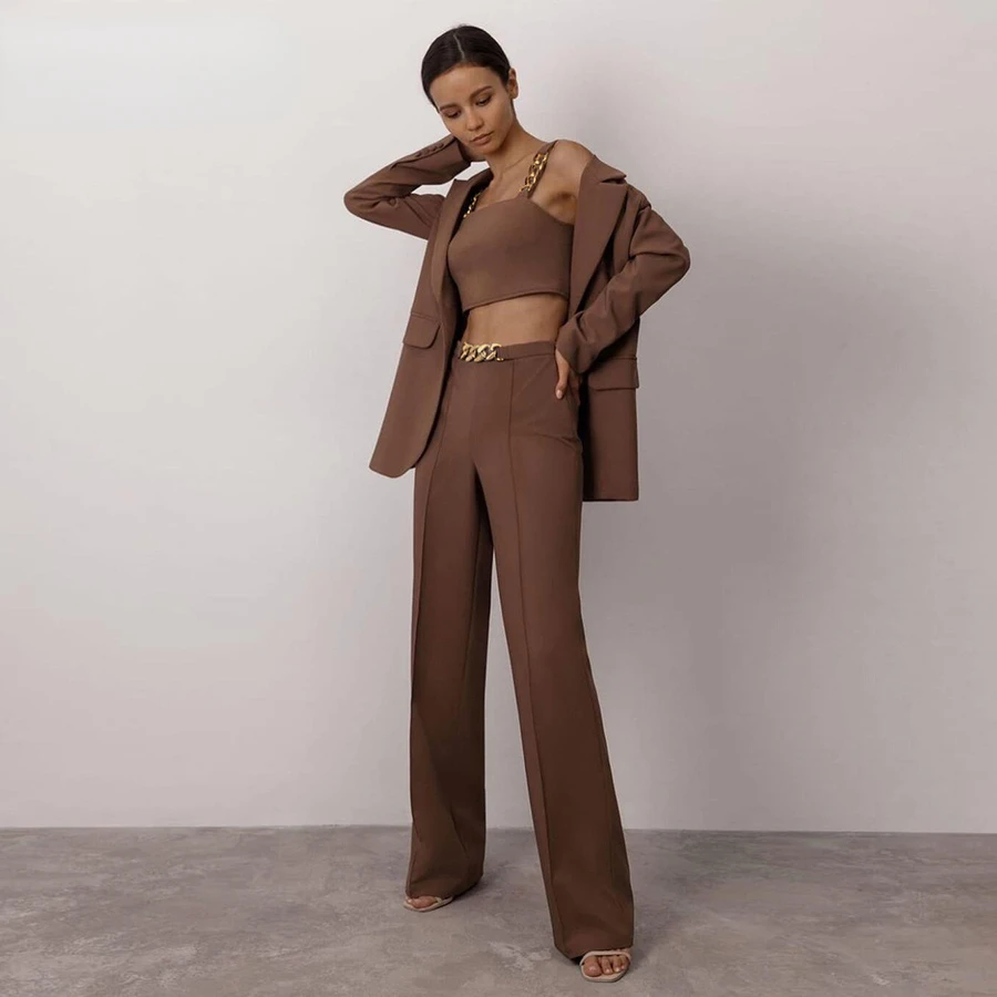 traf za store blouses tracksuit women Autumn Elegant Concise Two Piece Set Women Sleeveless Tanks Vest+Formal Pants Matching Out 
traf za store blouses tracksuit women Autumn Elegant Concise Two Piece Set Women Sleeveless Tanks Vest+Formal Pants Matching Out