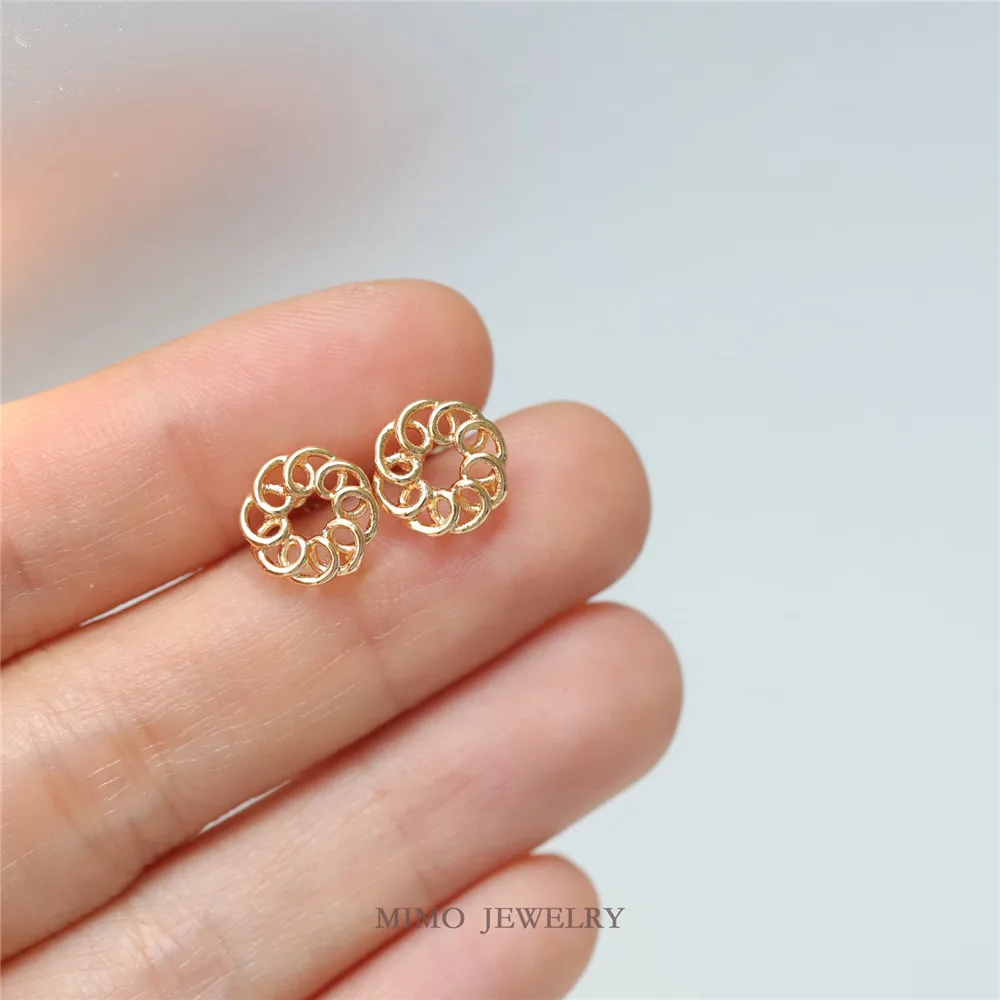 Color copper plated gold winding ring ring earrings versatile simple DIY handmade earrings accessories
Color copper plated gold winding ring ring earrings versatile simple DIY handmade earrings accessories