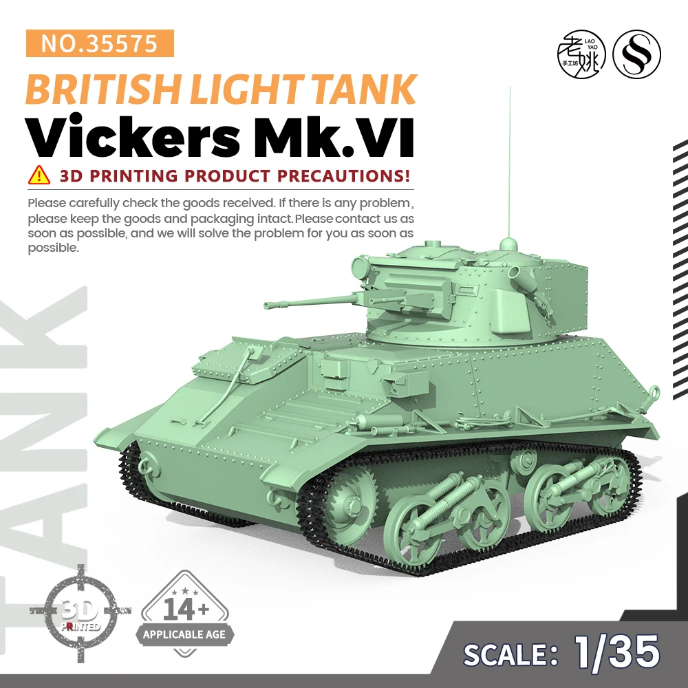 Предварительная продажа 7! SSMODEL 35575 V1.7 1/35, набор моделей из смолы с 3D принтом, британские модели Vickers Mk VI светильник Tank
Предварительная продажа 7! SSMODEL 35575 V1.7 1/35, набор моделей из смолы с 3D принтом, британские модели Vickers Mk VI светильник Tank