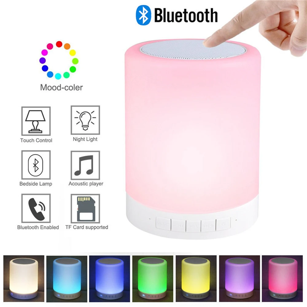 Colorful LED Night Light Portable Bluetooth Speaker Mini Player Touch Pat Light Wireless Bedside Table Lamp For Better Sleeps
Colorful LED Night Light Portable Bluetooth Speaker Mini Player Touch Pat Light Wireless Bedside Table Lamp For Better Sleeps