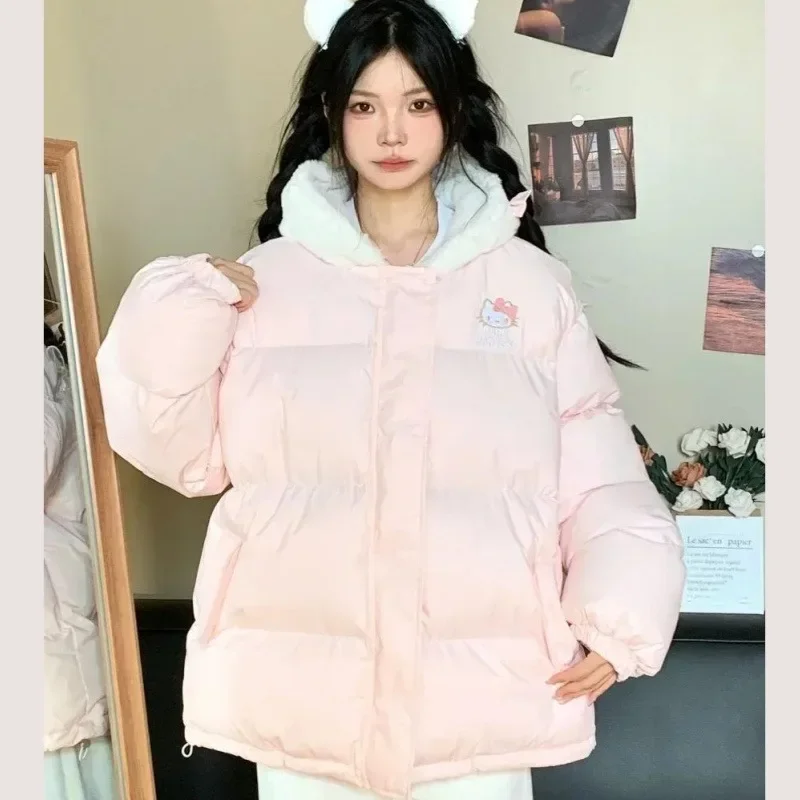 Sanrio Hello Kitty хлопковые стеганые пальто японская девушка милая свободная теплая