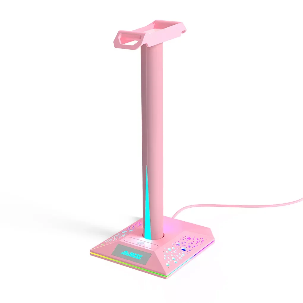Headset Holder RGB Gamer Headphone Simple Display Earphones Holder with Dual USB 3.05mm AUX Ports Earphone Hanger Pink
Headset Holder RGB Gamer Headphone Simple Display Earphones Holder with Dual USB 3.05mm AUX Ports Earphone Hanger Pink