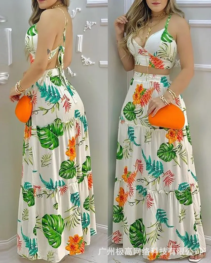 Women's Clothing New Summer Color Flower Printing Sleeveless Short Cami Tank Top High Waist A Line Skirt Party Sexy
Women's Clothing New Summer Color Flower Printing Sleeveless Short Cami Tank Top High Waist A Line Skirt Party Sexy
