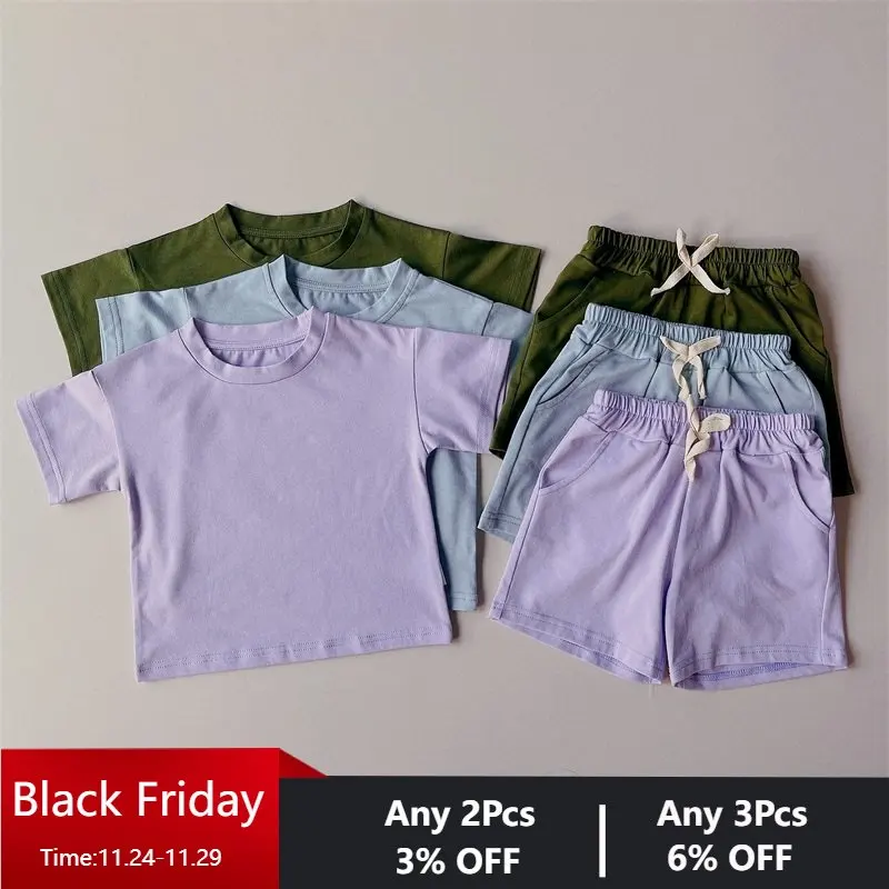 Children Tracksuits 2pcs Summer Solid T-shirts Shorts Casual Kids Clothing Sets Toddler Boy Clothes Suits Girls Outfits for 1-6T
Children Tracksuits 2pcs Summer Solid T-shirts Shorts Casual Kids Clothing Sets Toddler Boy Clothes Suits Girls Outfits for 1-6T