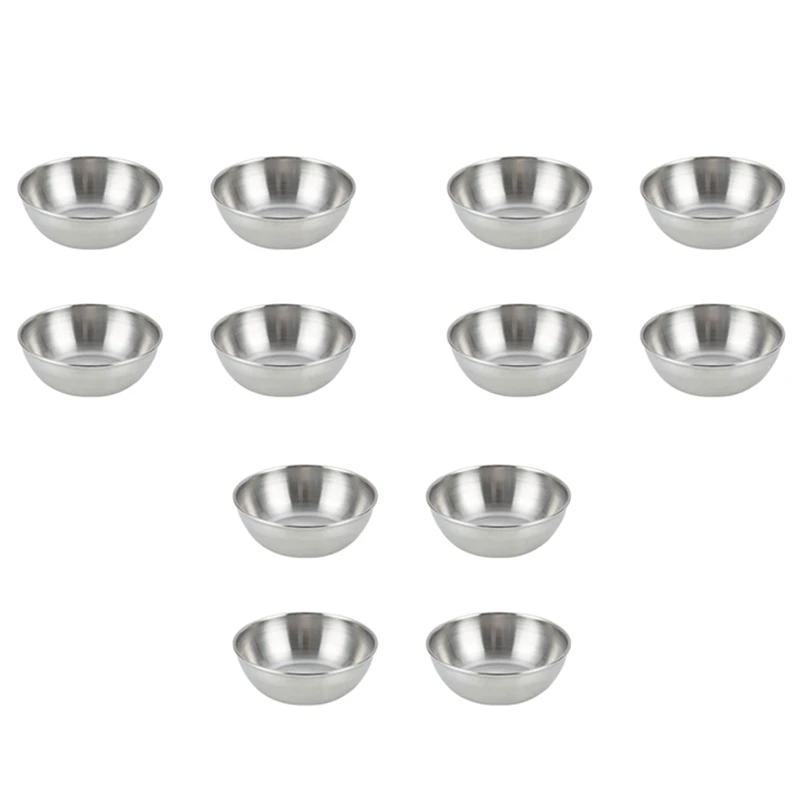 12 шт., круглая миска для соуса, из нержавеющей стали
12 шт., круглая миска для соуса, из нержавеющей стали