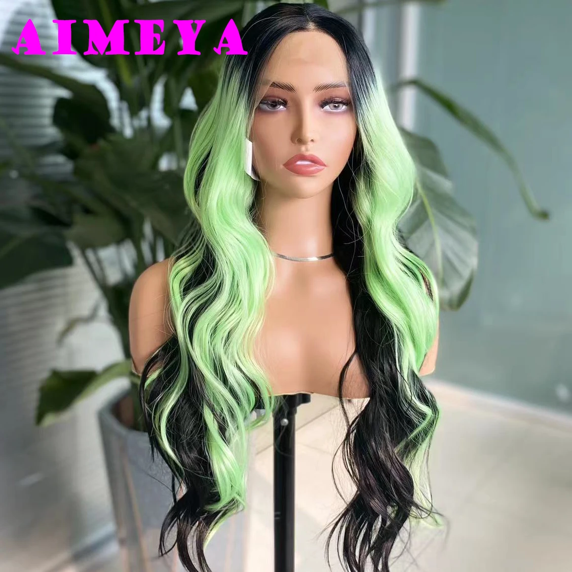 AIMEYA Ombre Green Synthetic Lace Front Wig for Women Dark Roots Highlights Wig Glueless Natural Hairline 13X4 Front Lace Wigs
AIMEYA Ombre Green Synthetic Lace Front Wig for Women Dark Roots Highlights Wig Glueless Natural Hairline 13X4 Front Lace Wigs