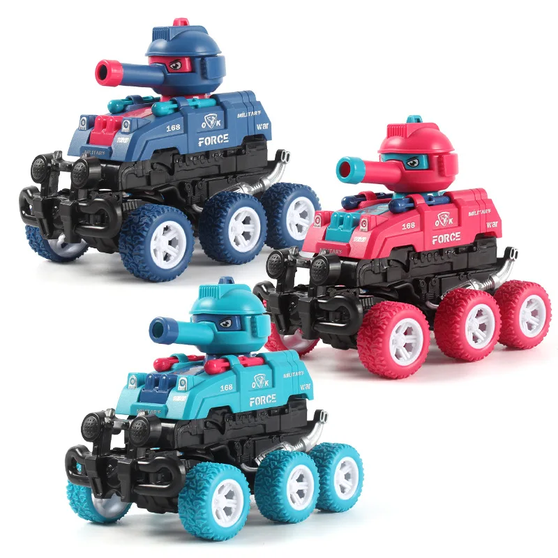 

New Children's Toys Collision Deformation Can Launch Tank Car Six-wheel Inertial Off-road Vehicle Engineering Vehicle Toy