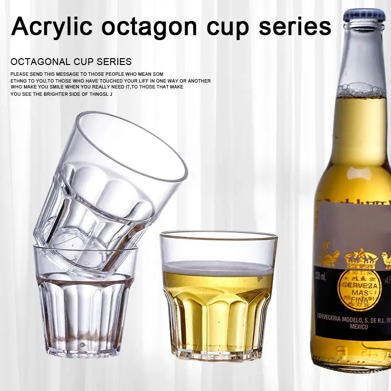 

Прозрачная акриловая пластиковая кружка для пива и набор стаканов для виски-прозрачные и стильные стаканы для питья для любого случая
