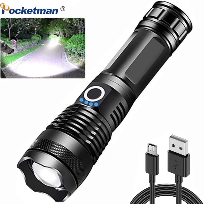 

Xhp50 FlashLight Most Powerful Flash light 5 Modes Usb Zoom Led Torch Xhp50 18650 or 26650 Battery Camping,Fishing Drop Shipping