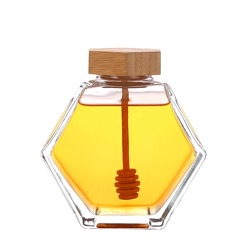 220ML/380ML Hexagonal Glass Honey Bottle Wooden Stirring Rod Honey Container Honey Jar Packaging Bottle Small Honey Bottle
220ML/380ML Hexagonal Glass Honey Bottle Wooden Stirring Rod Honey Container Honey Jar Packaging Bottle Small Honey Bottle