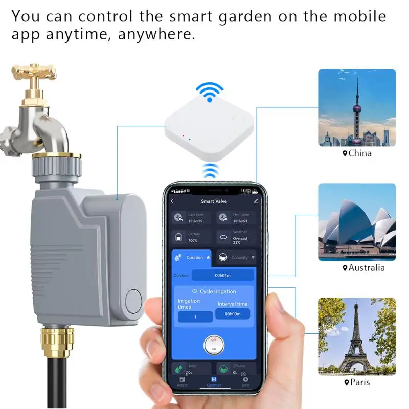 WIFI Garden Watering Timer Smart Sprinkler Drip Irrigation System Built-in Water Flow Recorder Water Controller TUYA
WIFI Garden Watering Timer Smart Sprinkler Drip Irrigation System Built-in Water Flow Recorder Water Controller TUYA