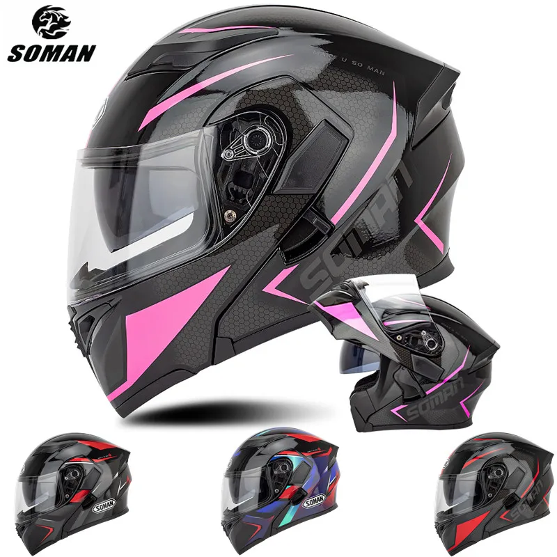 Women Motorcycle Helmet Modular Flip Up Helmet DOT Approved Dual Lens Full Face Casco Moto for Mujer Blue Pink Protective Gears
Women Motorcycle Helmet Modular Flip Up Helmet DOT Approved Dual Lens Full Face Casco Moto for Mujer Blue Pink Protective Gears