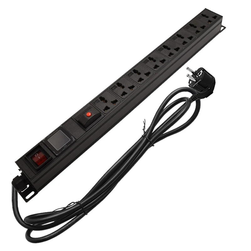 New Aluminum Case 16A AC 8 jacks 1U Universal PDU output IEC Power Cord Socket illuminated ON OFF Switch Ammeter With 2M wire
New Aluminum Case 16A AC 8 jacks 1U Universal PDU output IEC Power Cord Socket illuminated ON OFF Switch Ammeter With 2M wire