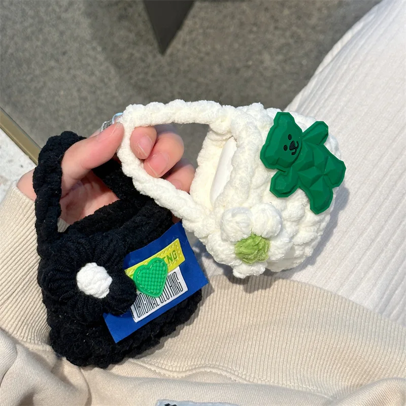 Cute Knitting Flower Bear Bag Case for Apple AirPods 1 2 3 Pro Cases Cover IPhone Bluetooth Earbuds Earphone Air Pod Pods Case
Cute Knitting Flower Bear Bag Case for Apple AirPods 1 2 3 Pro Cases Cover IPhone Bluetooth Earbuds Earphone Air Pod Pods Case