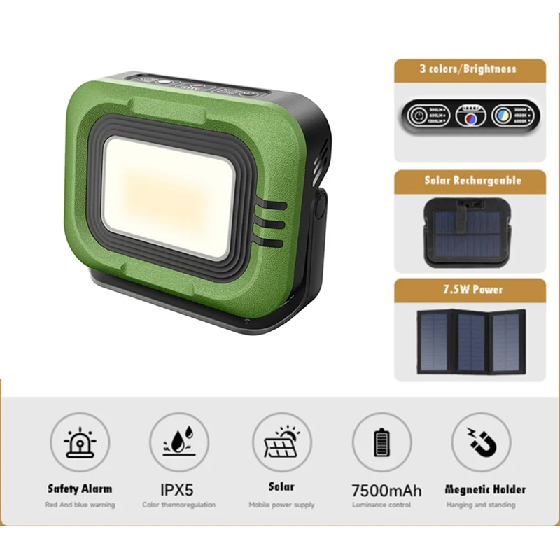 1200LM Solar Camping Lamp Outdoor Lighting Flashlight Emergency Rechargeable Magnetic Hold Led Work Light 7500Mah
1200LM Solar Camping Lamp Outdoor Lighting Flashlight Emergency Rechargeable Magnetic Hold Led Work Light 7500Mah