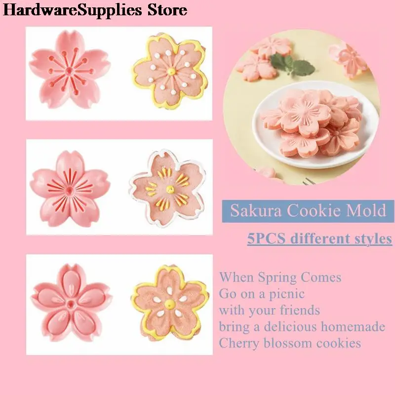 5pcs Sakura Cookie Molds 3D Handmade Biscuit dessert Mold Cutter DIY Pink Cherry Blossom Fondant Baking Tool Flower Shape Mould
5pcs Sakura Cookie Molds 3D Handmade Biscuit dessert Mold Cutter DIY Pink Cherry Blossom Fondant Baking Tool Flower Shape Mould