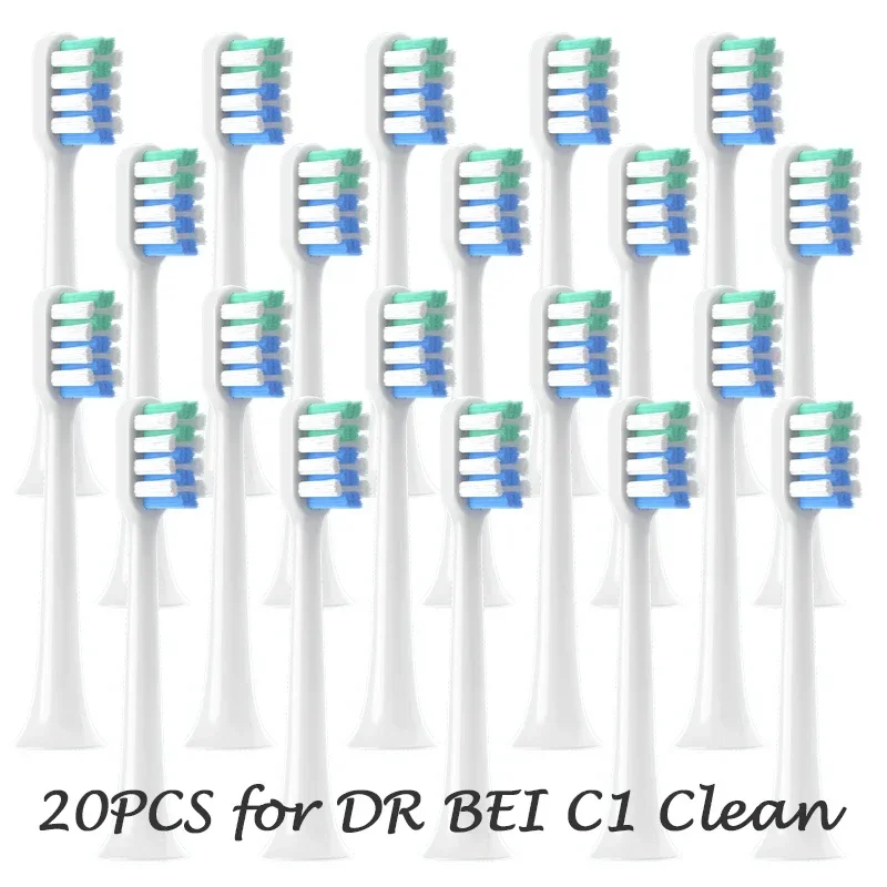 

20/50PCS for Replacement DR BEI C1 Sensitive Clean Whitening Brush Soft DuPont Bristle Sonic Electric Toothbrush Brush Nozzles