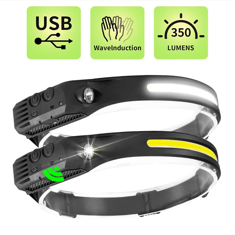 Headlamp COB LED Flashlight USB Rechargeable Light with Sensor 5 Lighting Modes Camping Equipment Fishing Goods Emergency Light
Headlamp COB LED Flashlight USB Rechargeable Light with Sensor 5 Lighting Modes Camping Equipment Fishing Goods Emergency Light