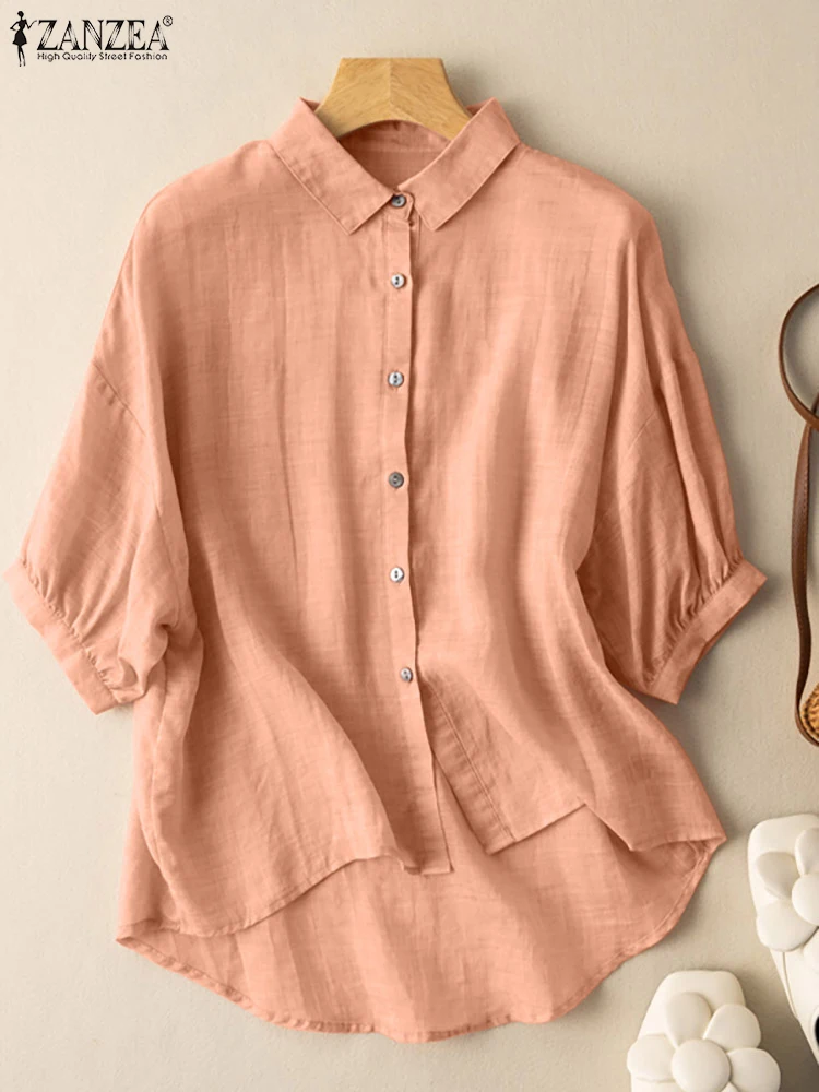 2023 ZANZEA Autumn Work OL Blouses Women Shirt 3/4 Sleeve Lapel Blouse Female Fashion Causal Tops Solid Color Oversized Chemise
2023 ZANZEA Autumn Work OL Blouses Women Shirt 3/4 Sleeve Lapel Blouse Female Fashion Causal Tops Solid Color Oversized Chemise