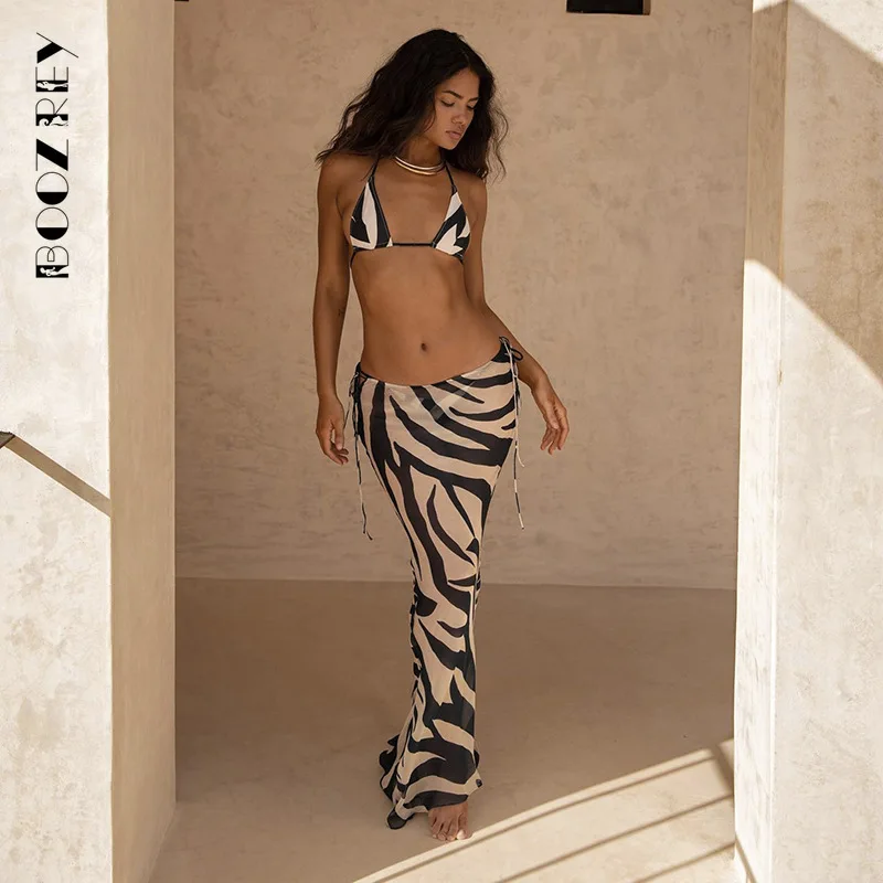 BoozRey Zebra Print Beach Robe Halter Bandage Maxi Skirt Set Striped Sleeveless Casual Holiday Suit Summer Women's Clothing
BoozRey Zebra Print Beach Robe Halter Bandage Maxi Skirt Set Striped Sleeveless Casual Holiday Suit Summer Women's Clothing