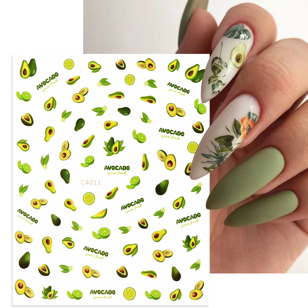 Green Avocado Cute Nail Stickers Summer Fruit Cartoon Animal Heart Star Sliders Nail Art 3D Adhesive Decals Manicure Decoration
Green Avocado Cute Nail Stickers Summer Fruit Cartoon Animal Heart Star Sliders Nail Art 3D Adhesive Decals Manicure Decoration