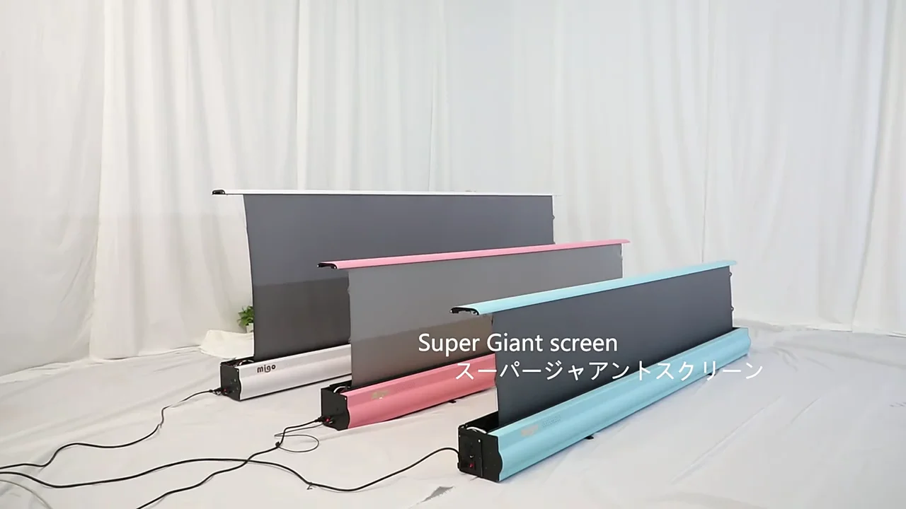 Migo 120 inch Electric Tension Floor Screen for ambient light rejecting Ultra short throw Laser 4k projector screen
Migo 120 inch Electric Tension Floor Screen for ambient light rejecting Ultra short throw Laser 4k projector screen