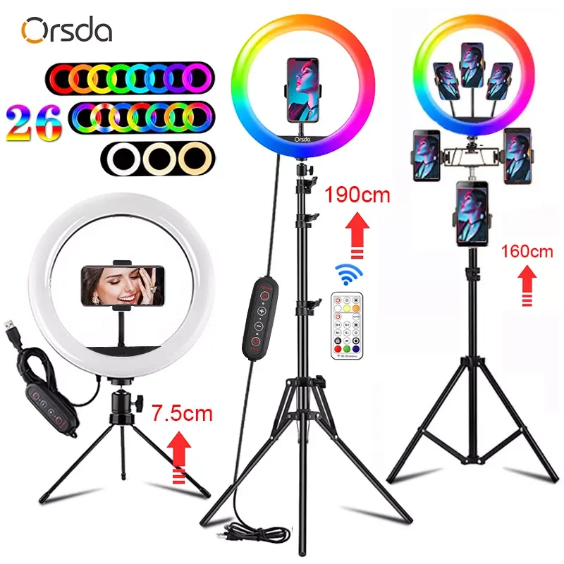 Orsda 10-13 Inch RGB Ring Light Tripod LED Ring Light Selfie Ring Light with Stand RGB 26 Colors Video Light for Video Streaming
Orsda 10-13 Inch RGB Ring Light Tripod LED Ring Light Selfie Ring Light with Stand RGB 26 Colors Video Light for Video Streaming