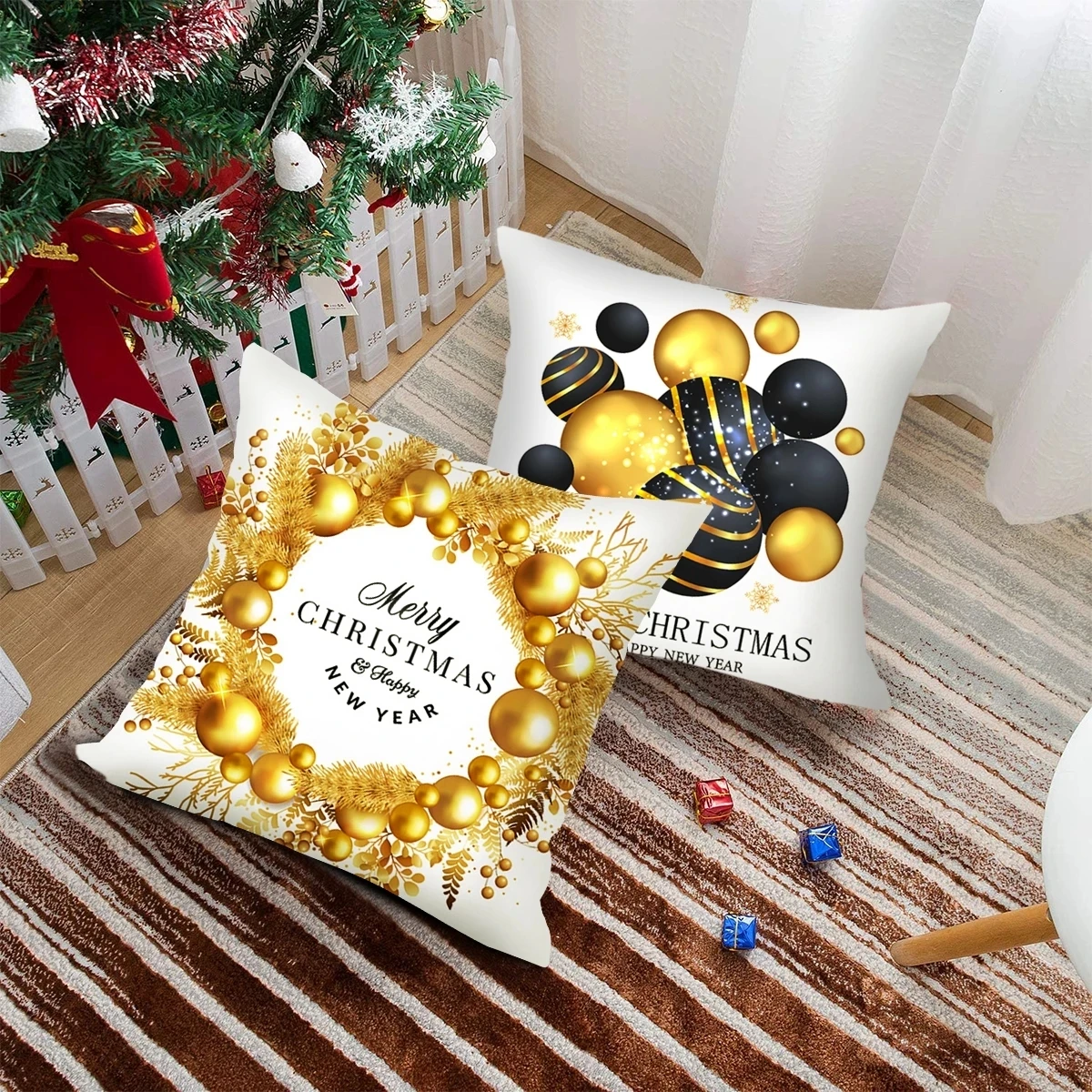 45*45cm New Christmas Pillowcase Sofa Decoration Cushion Black Gold Plated Printing Pillow Chair Christmas Home Decorations
45*45cm New Christmas Pillowcase Sofa Decoration Cushion Black Gold Plated Printing Pillow Chair Christmas Home Decorations