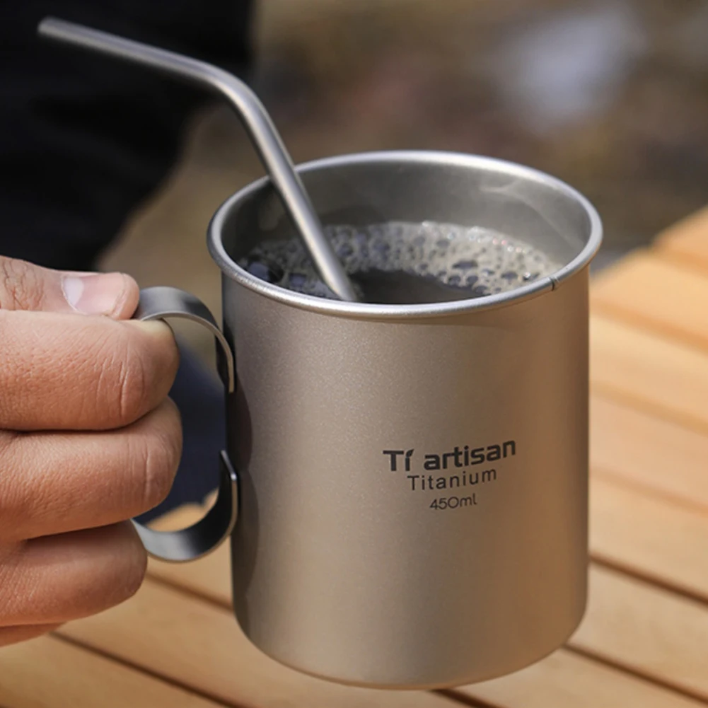 450ml Outdoor Titanium Tea Cup With Lid Fixed Handle Portable Camping Pot Mug For Drinking Coffee Milk Beer Camping Tea Cup
450ml Outdoor Titanium Tea Cup With Lid Fixed Handle Portable Camping Pot Mug For Drinking Coffee Milk Beer Camping Tea Cup