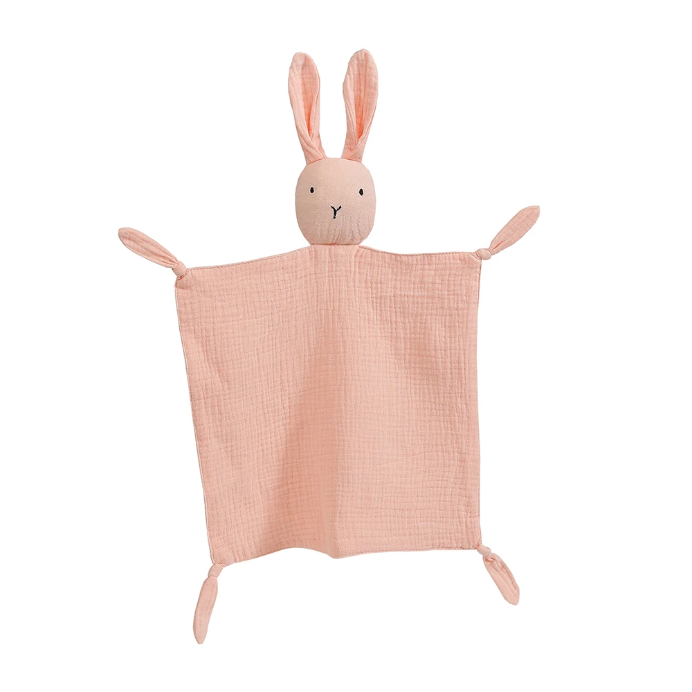 

Muslin Baby Comforter Bunny Soft Cotton Baby Bibs Towels Cute Sleeping Soothe Toys for Newborn Dolls Babies Accessories