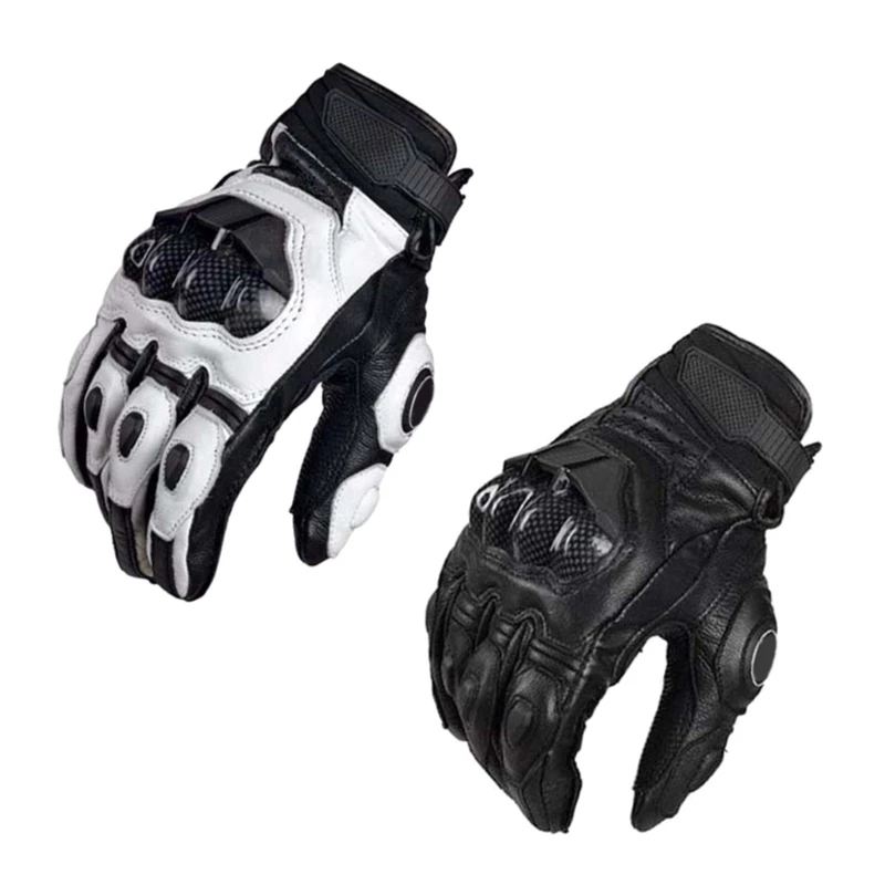 

Men's Motorcycle Gloves PU Leather Perforated Protective Armor for Riding Driving ATV Dirt Bike Drop Shipping