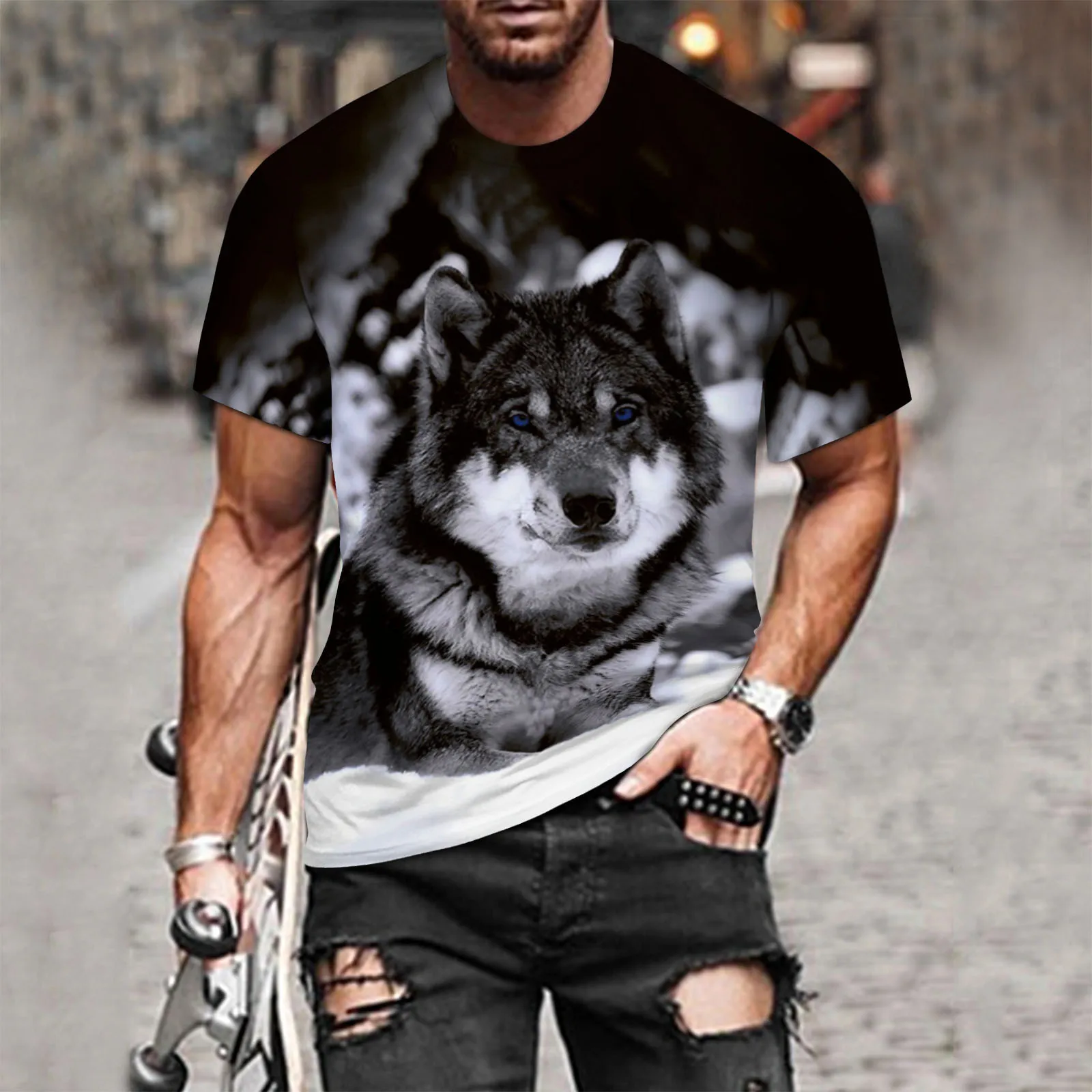 Couple Wolf Print T-Shirt Male 3d Drop Ship Top T Short Sleeve T-Shirt Round Neck Fashion Casual Brand 6xl
Couple Wolf Print T-Shirt Male 3d Drop Ship Top T Short Sleeve T-Shirt Round Neck Fashion Casual Brand 6xl