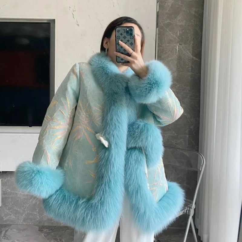ZDFURS*2022 New Palace Style Fox Fur Jacket down Jacket Tang Suit Fashion Western Style Slimming Fur Coat Women's Coat
ZDFURS*2022 New Palace Style Fox Fur Jacket down Jacket Tang Suit Fashion Western Style Slimming Fur Coat Women's Coat