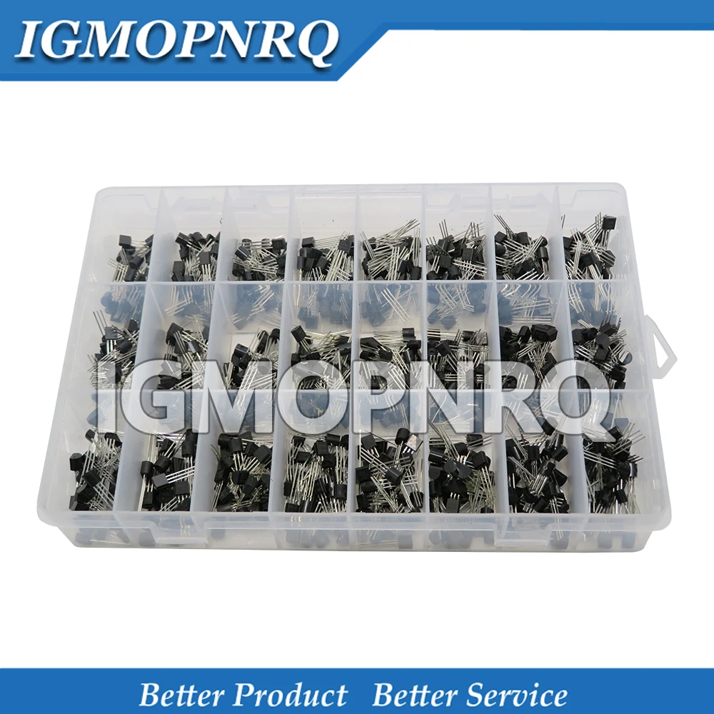 24Values TO-92 Transistor Assortment Assorted Kit Each BC327 BC337 BC517 BC547 BC548 BC549 2N2222 2N3906 2N3904 2N5401 5551 C945
24Values TO-92 Transistor Assortment Assorted Kit Each BC327 BC337 BC517 BC547 BC548 BC549 2N2222 2N3906 2N3904 2N5401 5551 C945