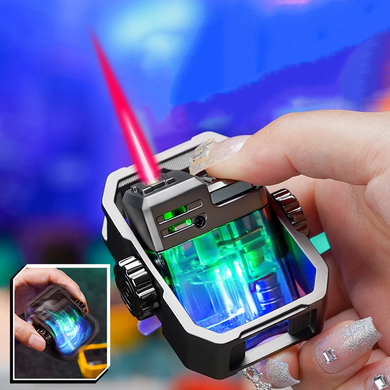 New Mechanical Gyro Lighter Metal Windproof Butane Transparent Luminous Body Red Flame Lighter Creative Cool Smoke Men's Gift
New Mechanical Gyro Lighter Metal Windproof Butane Transparent Luminous Body Red Flame Lighter Creative Cool Smoke Men's Gift