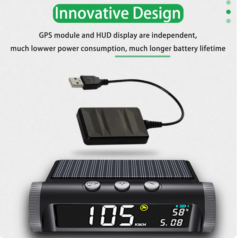 Automobile HUD Head-Up Display Car USB Rechargeable Digital Speedometer Driving Alarm GPS Overspeed Alarm Solar-powered
Automobile HUD Head-Up Display Car USB Rechargeable Digital Speedometer Driving Alarm GPS Overspeed Alarm Solar-powered