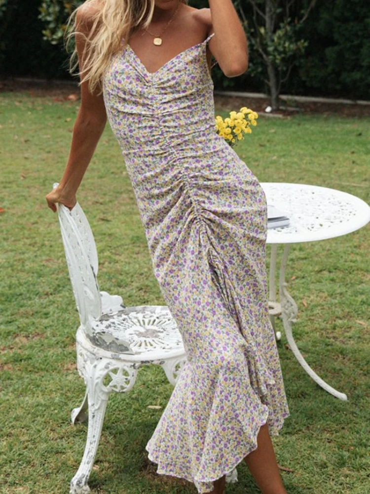 OLOME Floral Boho Dress Women Summer V-neck Maxi Dress Boho Sleeveless Vintage Holiday Elegant Vestidos for Female New Arrivals
OLOME Floral Boho Dress Women Summer V-neck Maxi Dress Boho Sleeveless Vintage Holiday Elegant Vestidos for Female New Arrivals